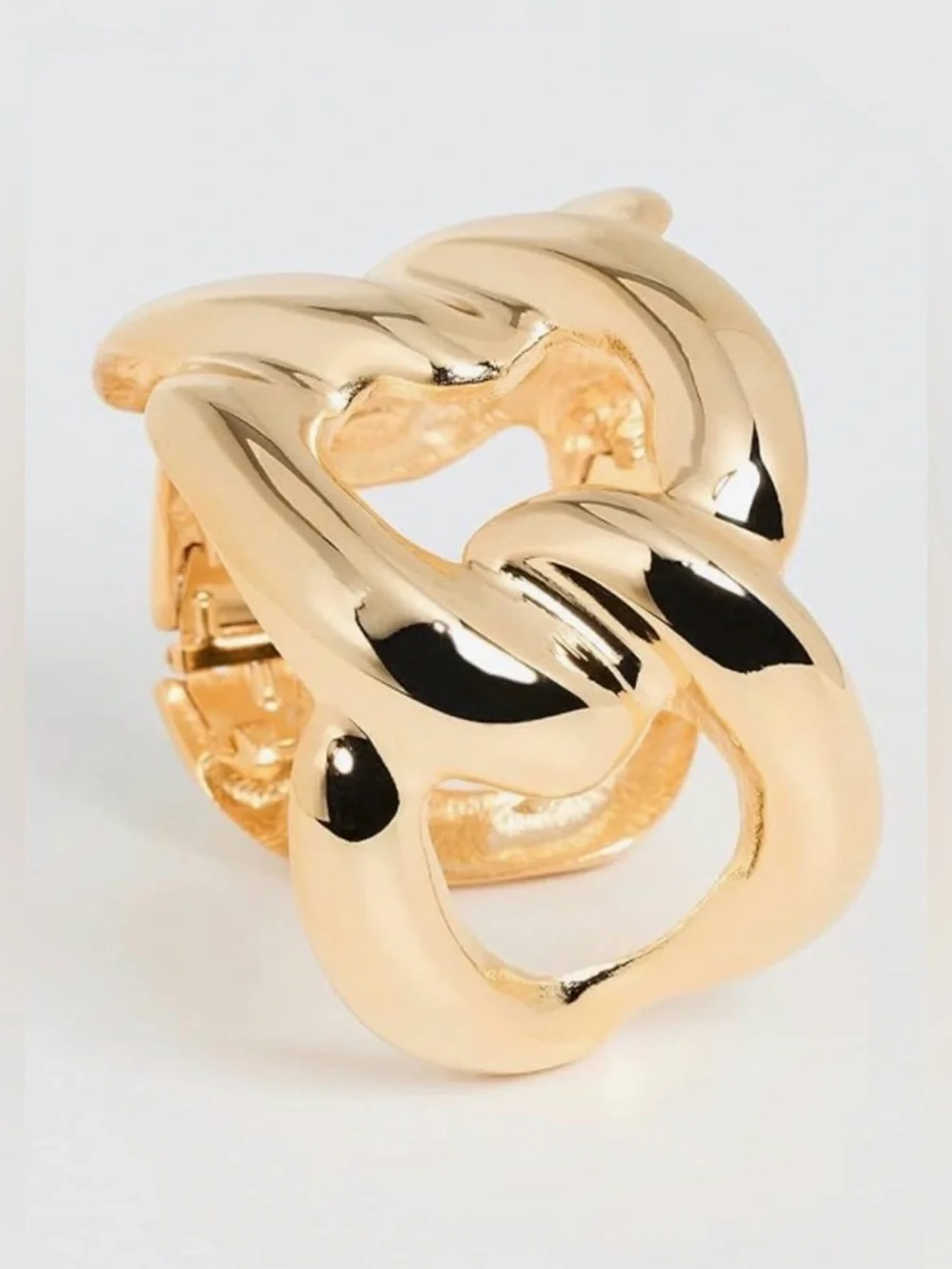 Kenneth Jay Lane Women's Gold Link Hinged Cuff Bracelet - Picture 2 of 7